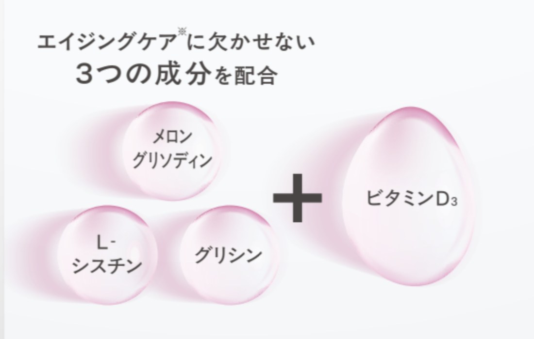 エイジングケアに欠かせない3つの成分＋ビタミンD3を配合